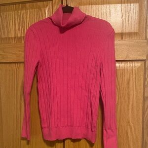 Talbots Vibrant Pink Ribbed Turtleneck Sweater